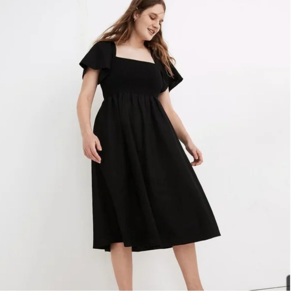 Madewell Lucie Linen Dress NWT BLACK - XS